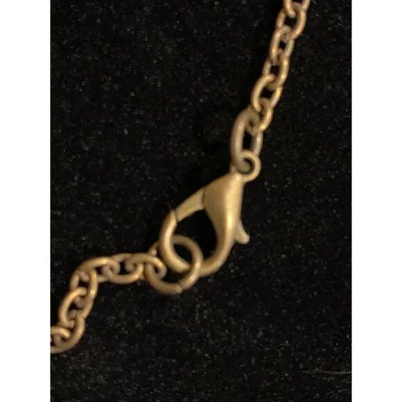 Vintage La Memoire Bronze Pendant Necklace With Engraving - Picture 3 of 4